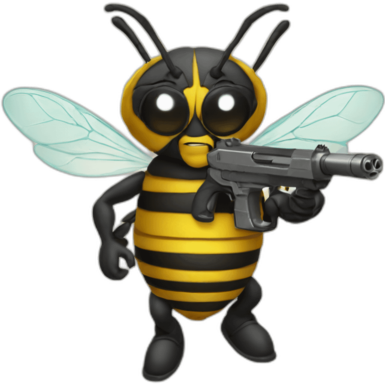 Bee with a gun emoji