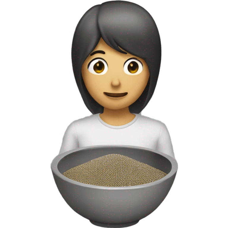 a bowl of chia seeds. no face. emoji