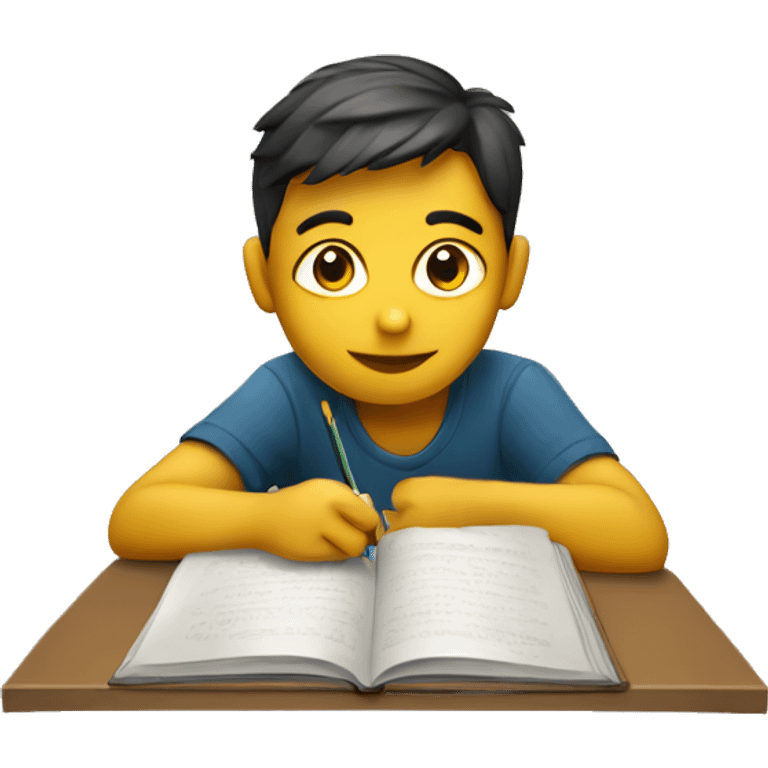 A student studying emoji