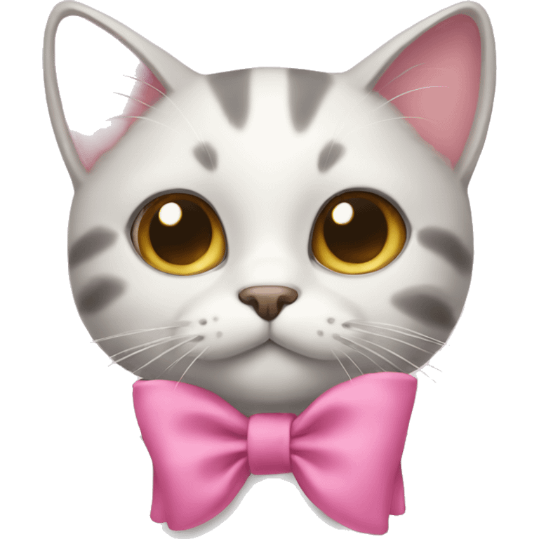 A cat wearing a pink bow  emoji