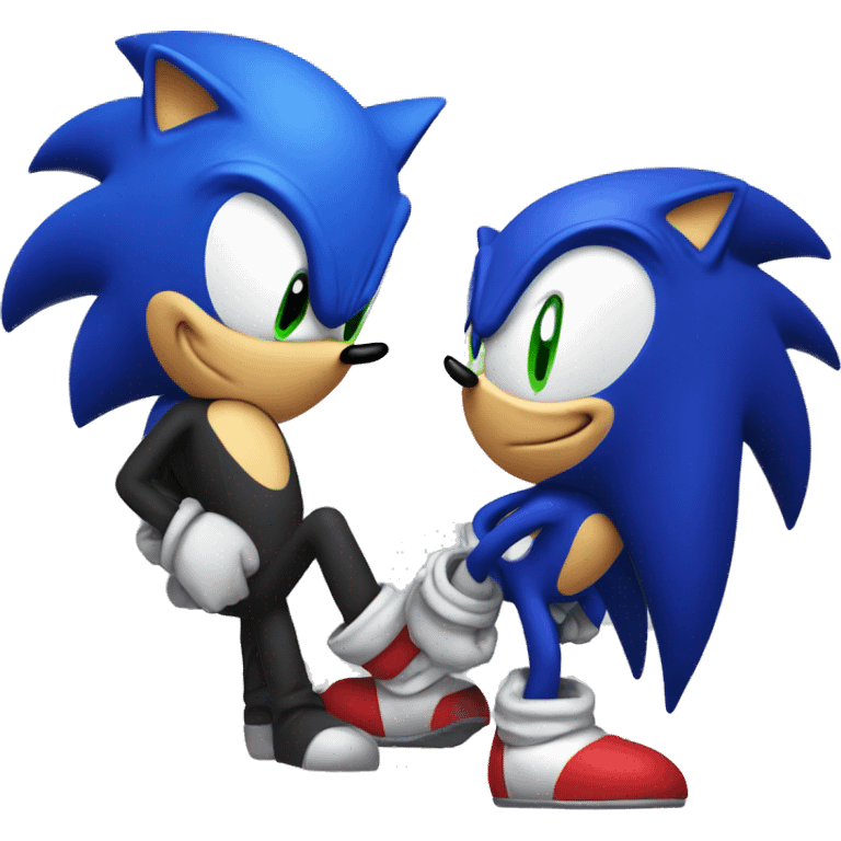 sonic and shadow embracing  emoji