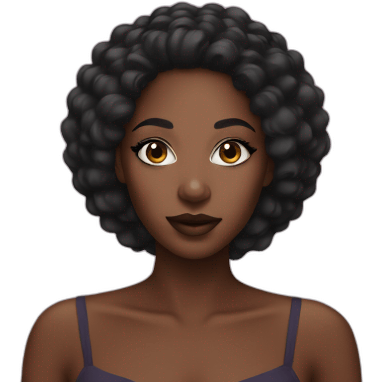 Black girl with makeup emoji