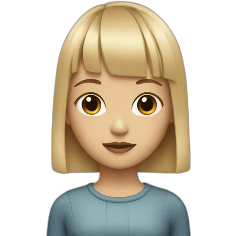 A blonde girl with a fringe and a square haircut emoji