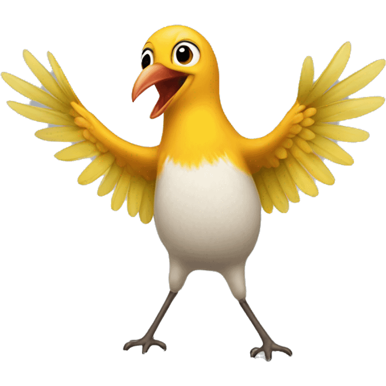 a bird is happy dancing emoji