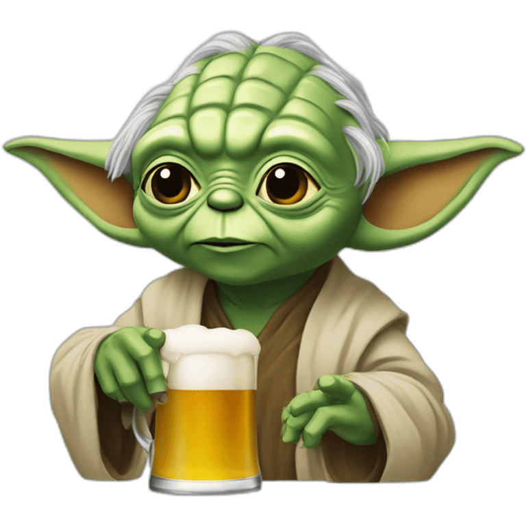 Yoda buvant une bière emoji