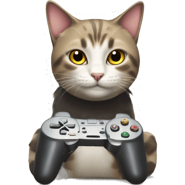 Cat playing video games emoji