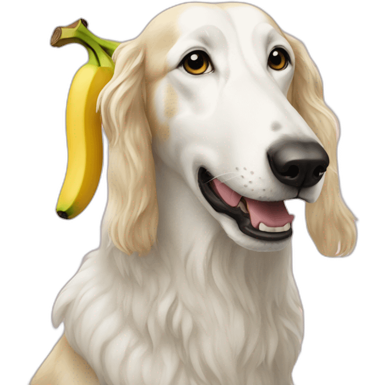 Borzoi eating a banana  emoji