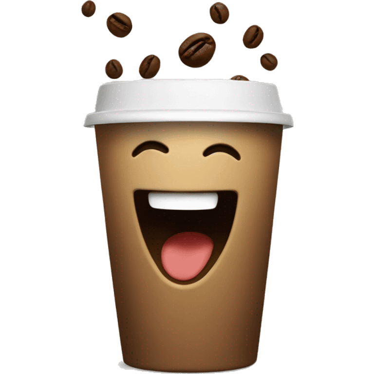 Coffee laughing  emoji