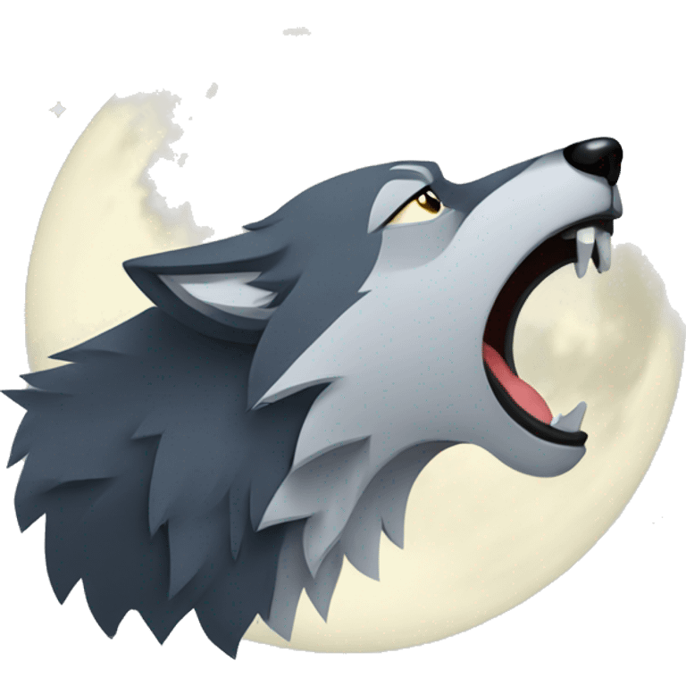 Wolf howling at moon emoji