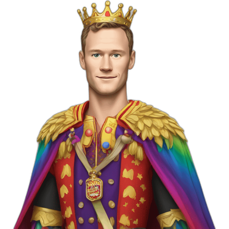 Jonathan Toews as a rainbow king with a royal robe on emoji