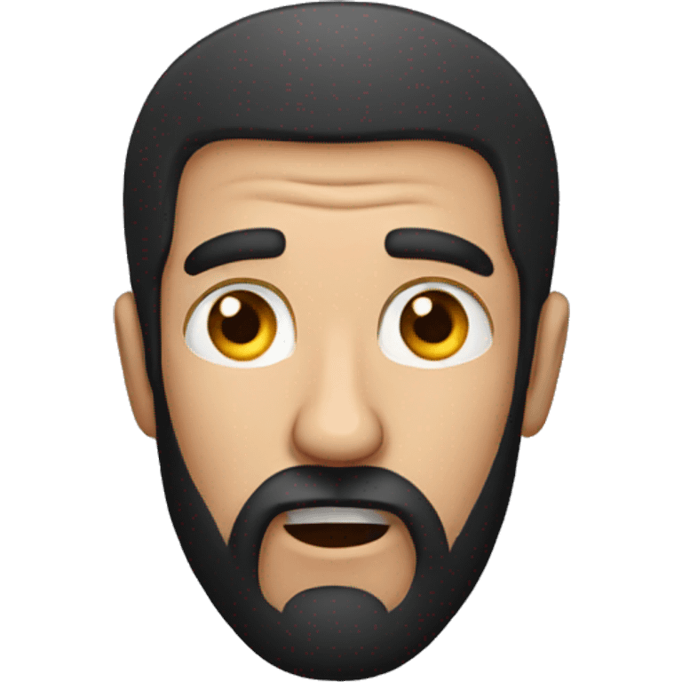 man with black beard scared emoji