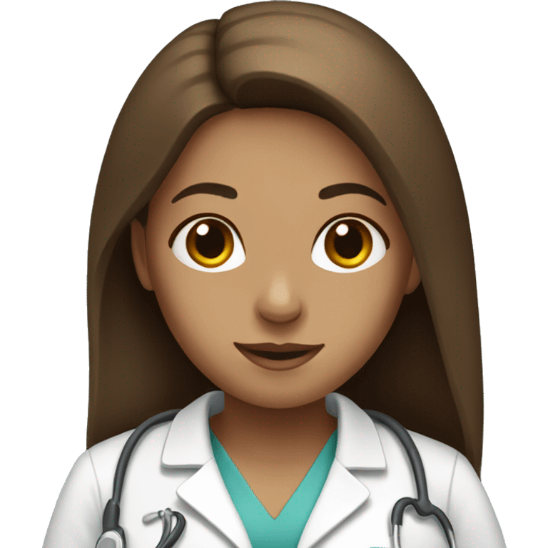 Nurse with long brown hair emoji