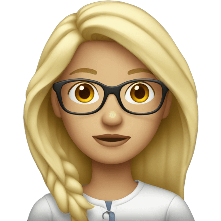 Female blonde with glasses emoji