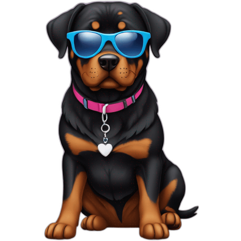 rottweiller with sunglass emoji