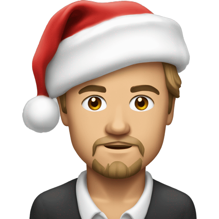 leonardo dicaprio with santa hat emoji