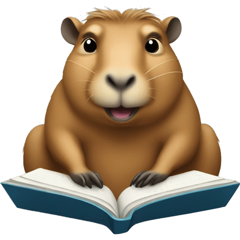 Capybara reading emoji