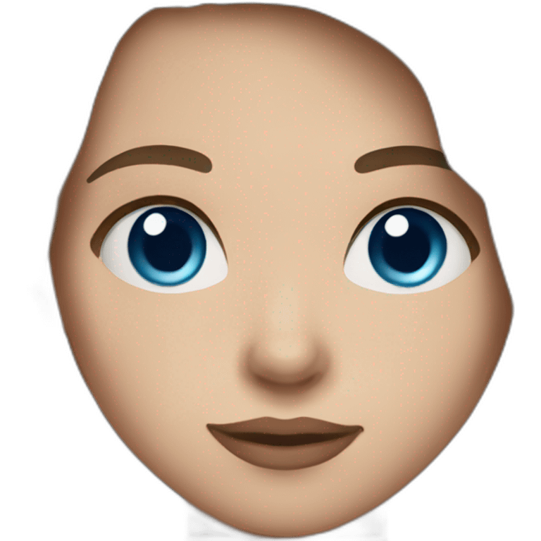 Woman with brown hair and blue eyes emoji