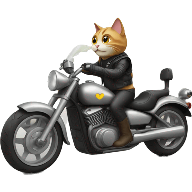 Cat riding motorcycle emoji