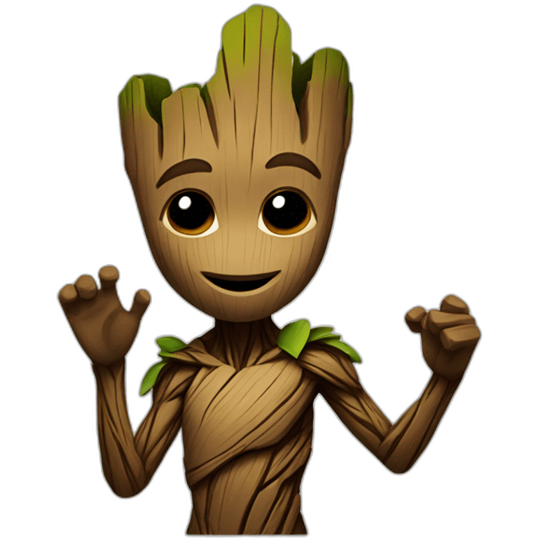 Groot with love emoji emoji