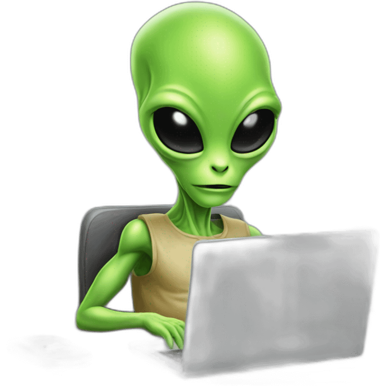 Alien with laptop emoji