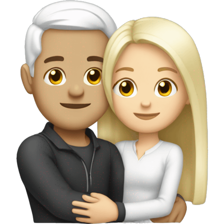 White etero couple hugging emoji