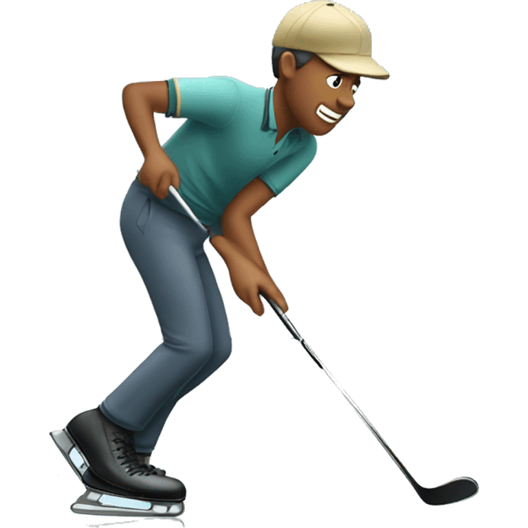 Golfer who is ice skating emoji