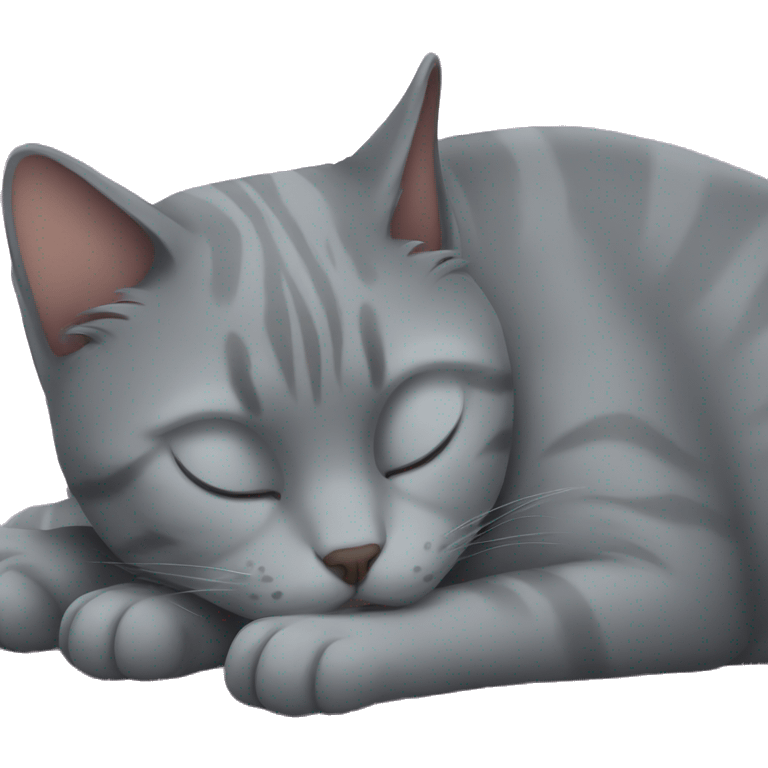 Gray cat sleeping emoji