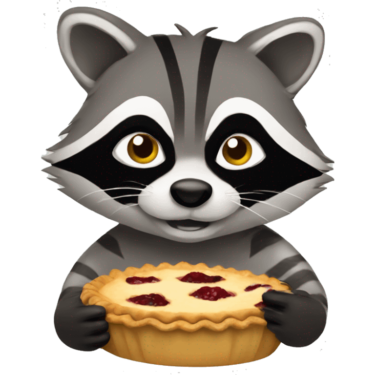 Raccoon eating pie emoji