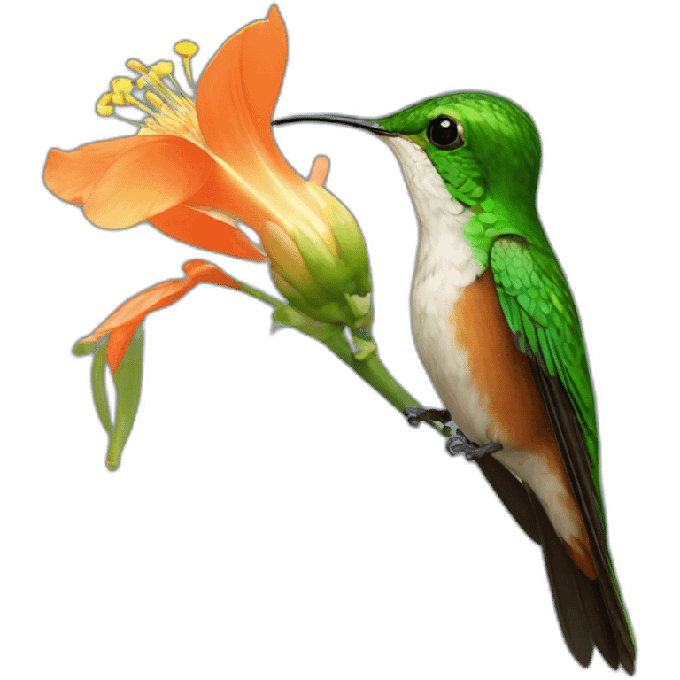 Colibris qui butine une fleur emoji