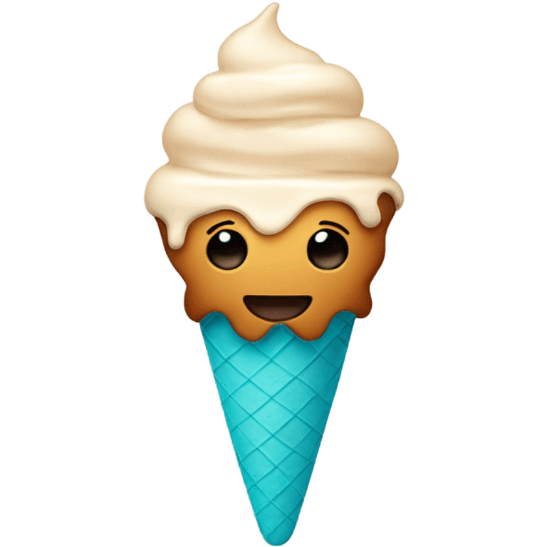 Face with ice cream upside down with skin color emoji