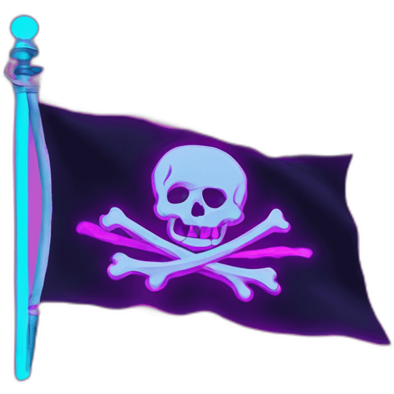 pirate flag neon vaporwave emoji