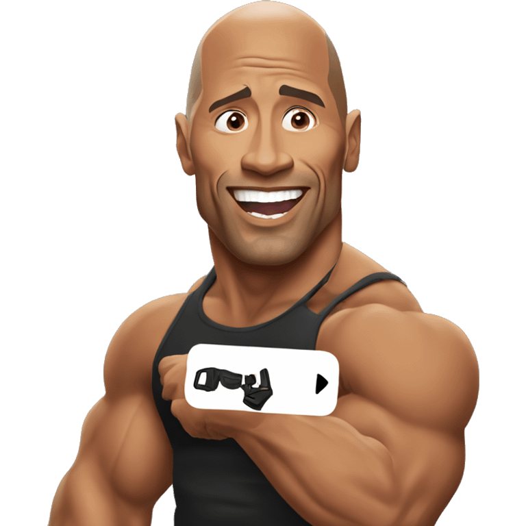 Dwayne Johnson is on the phone emoji