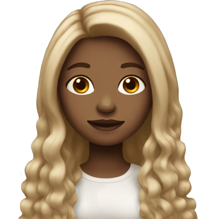 Girl that has a light color skin has a brown long hair emoji