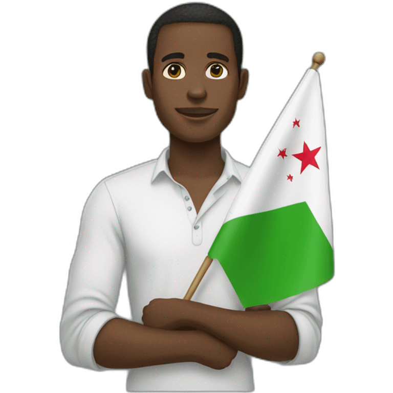 black man holding djibouti flag emoji