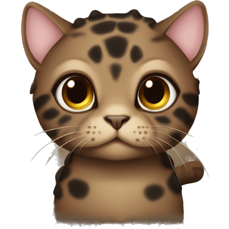 Tortoise-hair cat dark brown  emoji