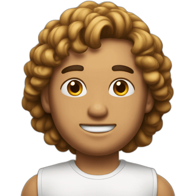 Boxeador con cabello rizado emoji