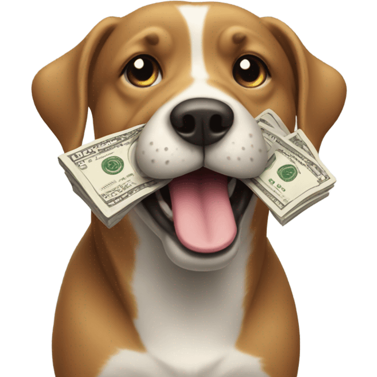 Dog holding money emoji