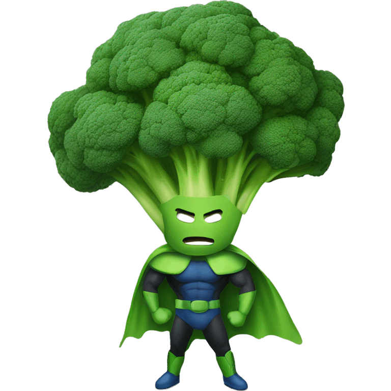 Broccoli man in superhero suit emoji