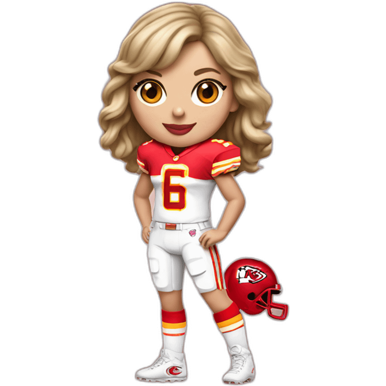 Taylor Swift in a Kansas City Chiefs uniform emoji