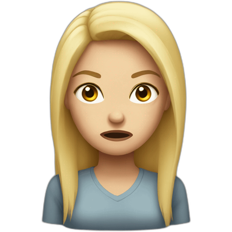 Angry blonde sister emoji