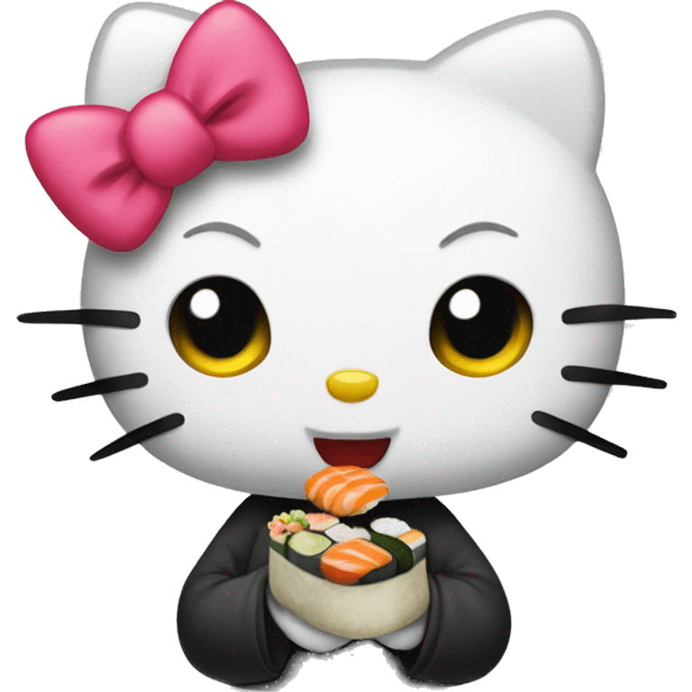 hello kitty eating sushi emoji