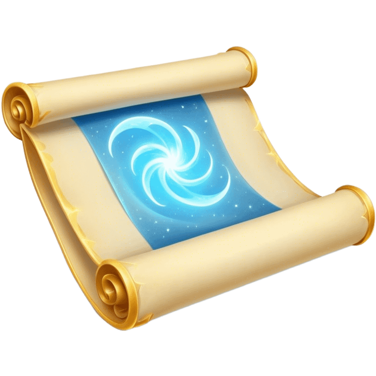 A magical scroll with glowing edges, partially unfurled
Sparkles or light effects around the edges
Color scheme: Parchment yellow with ethereal blue glow emoji