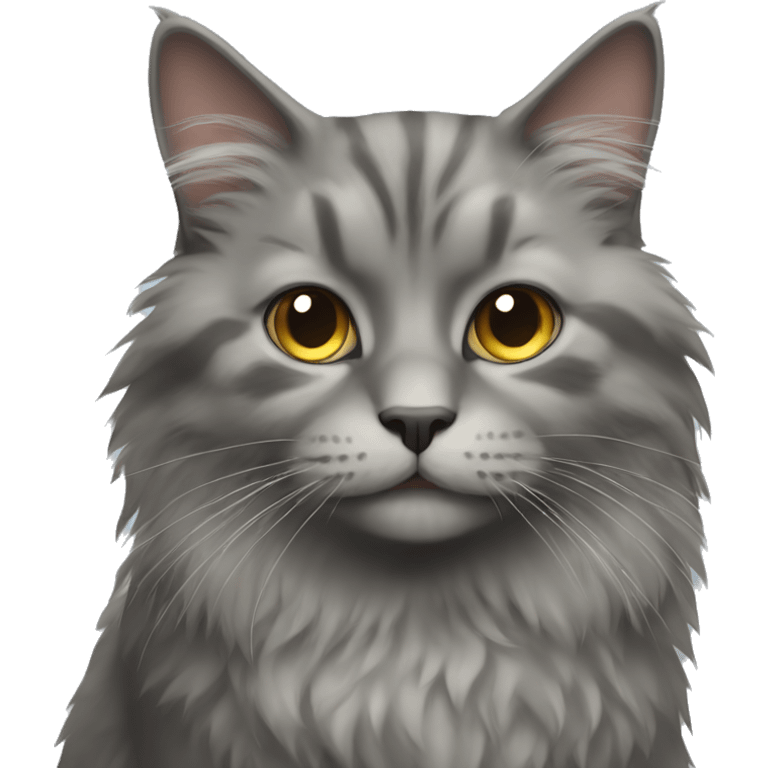 gray fluffy cat emoji