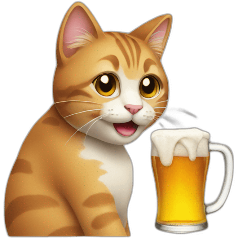 cat drinking beer emoji