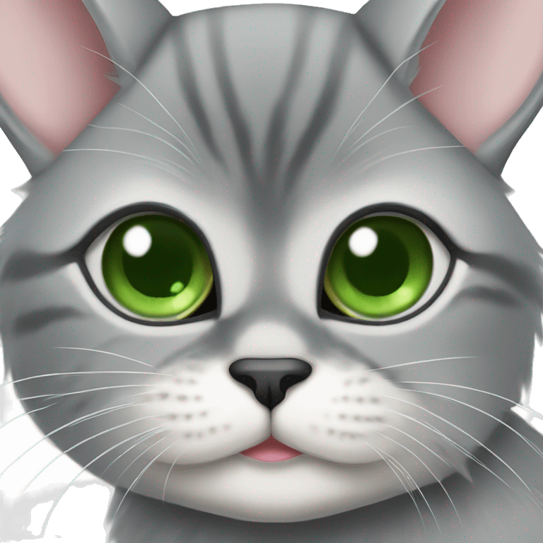 Persian chinchilla cat with green eyes emoji