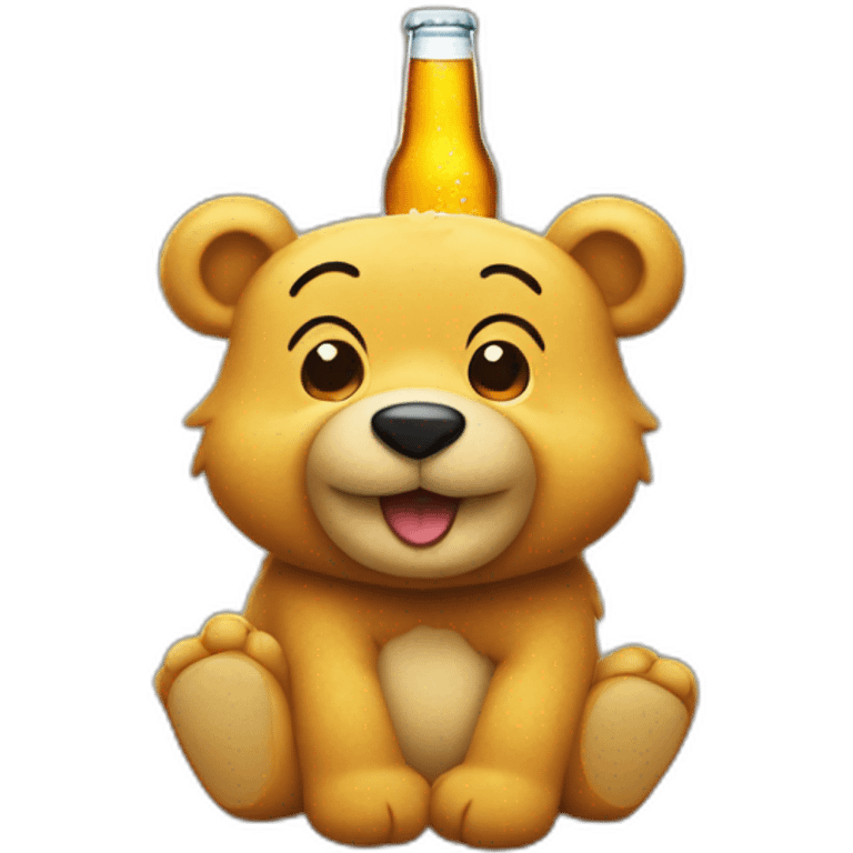 Winnie with beer emoji