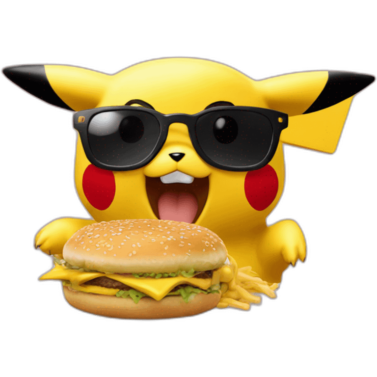 Pikachu eat mc Donald's emoji