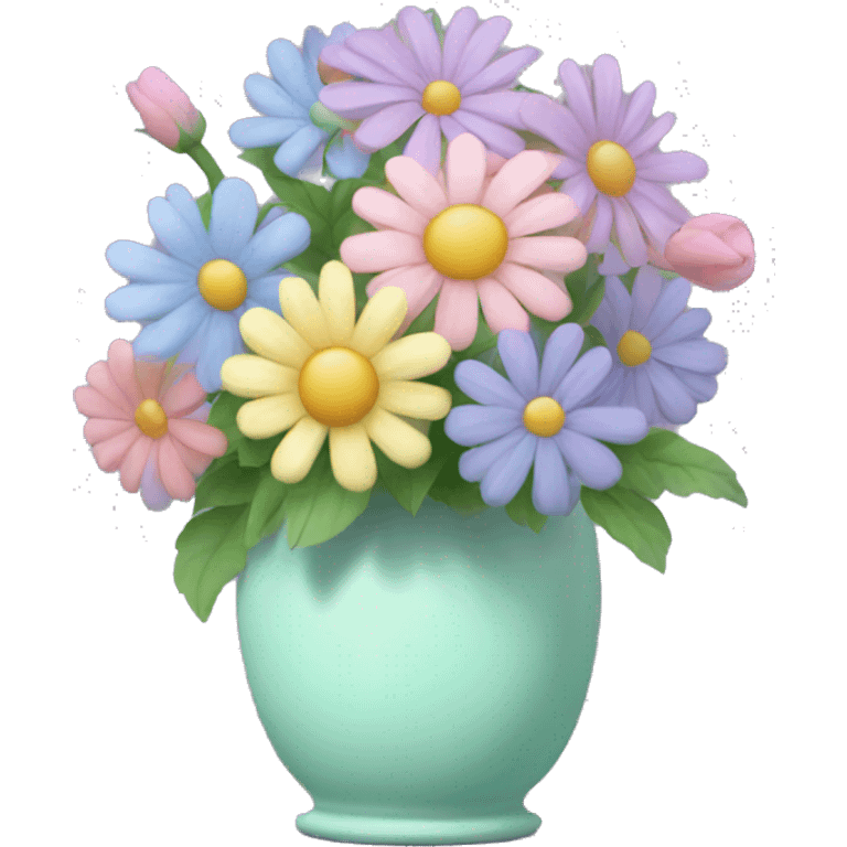 Pastel flowers in a vase  emoji