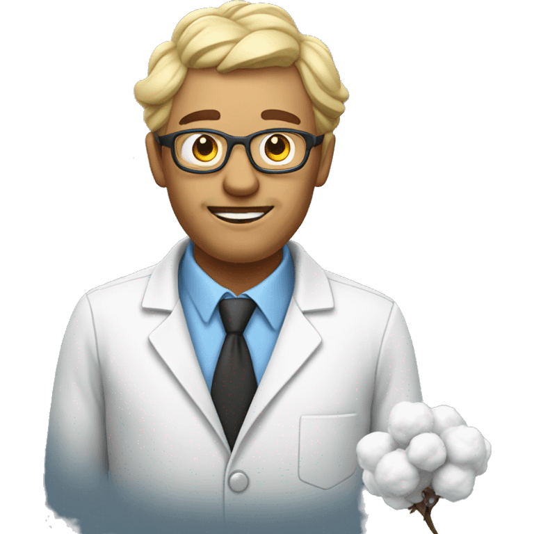 science man with cotton emoji