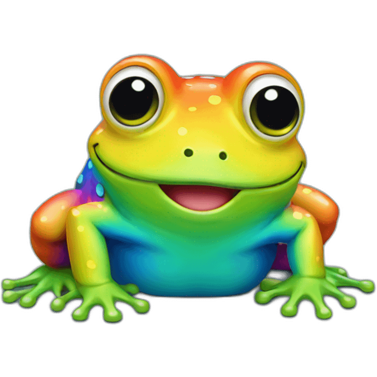 happy rainbow frog emoji